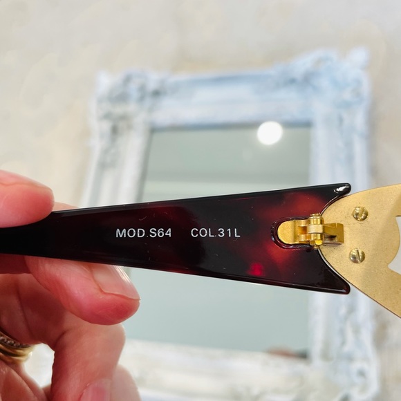 AUTHENTIC VERSACE Vintage Logo Dress Sunglasses MONOGRAM Medusa Glasses and Case - Picture 10 of 15